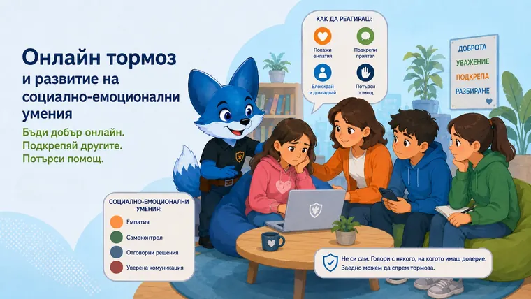 Илюстрация към темата „Онлайн тормоз и социално-емоционални умения“