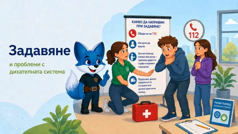 Илюстрация към темата „Задавяне и проблеми с дихателната система“